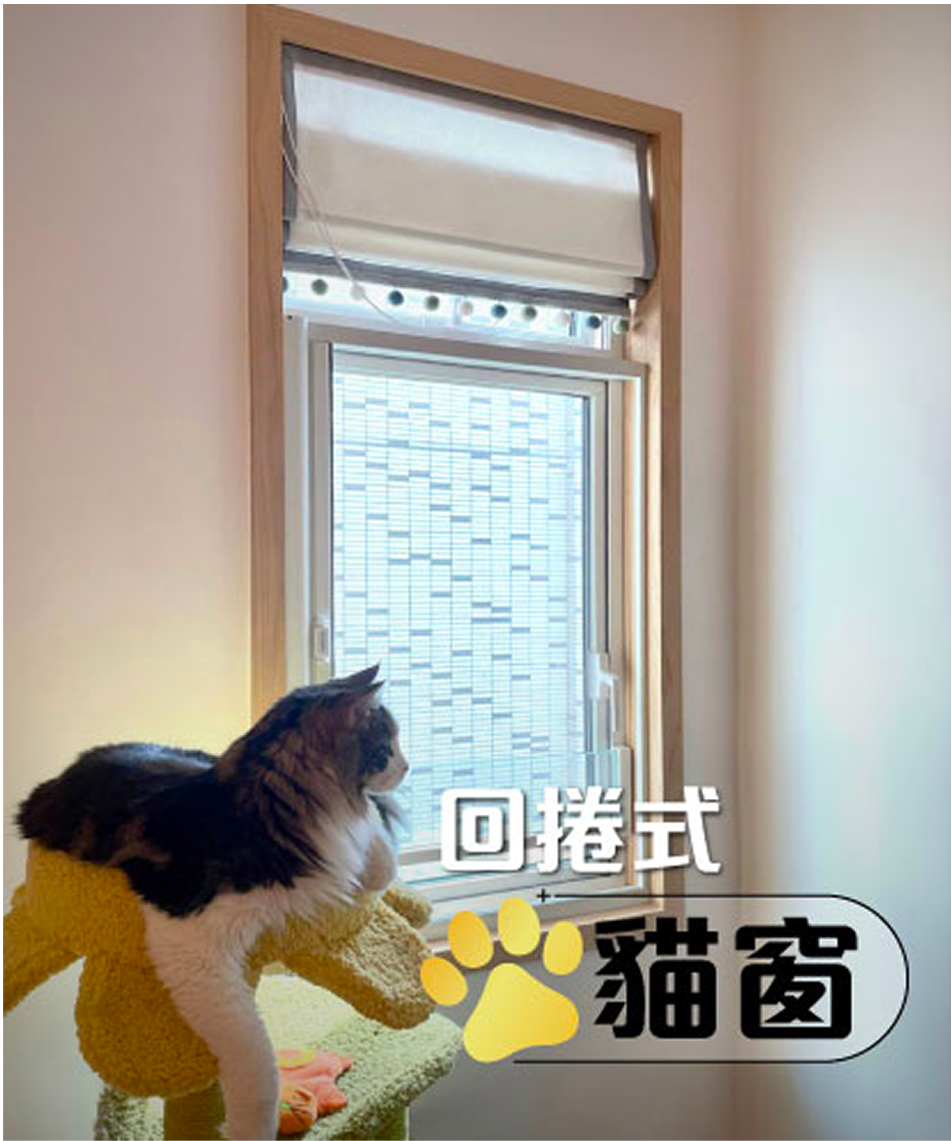 回捲式貓窗